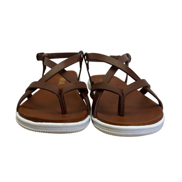 Mia Elana Cognac Brown Strappy Sandals Womens Size 6.5M - Picture 1 of 6
